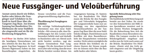 Neue Fussgänger- und Veloüberführung