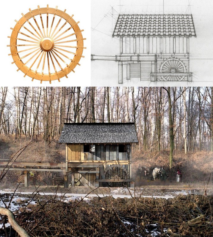 Rekonstruktion einer römischen Mühle