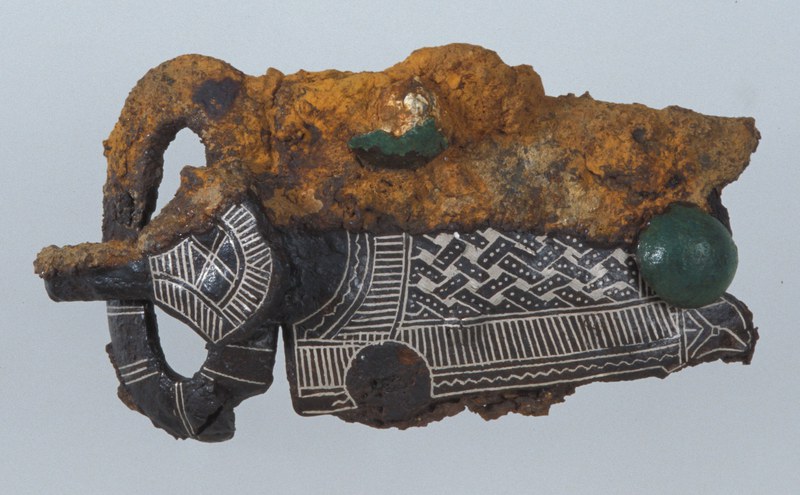 Tauschierte Gürtelschnalle, 1. Hälfte 7. Jahrhundert n. Chr.