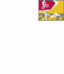 Abbildung eines Bikers und Bergen