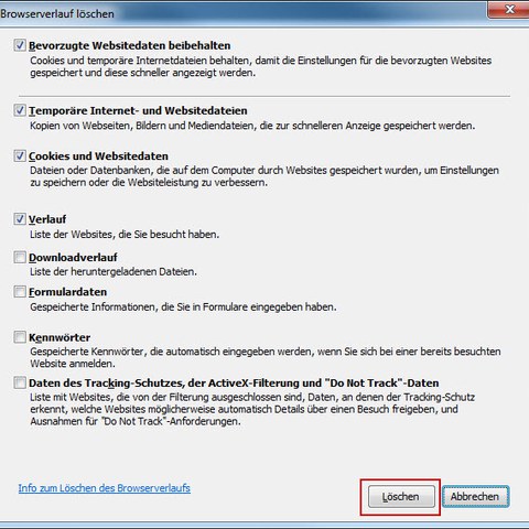 IE11 Browserverlauf löschen