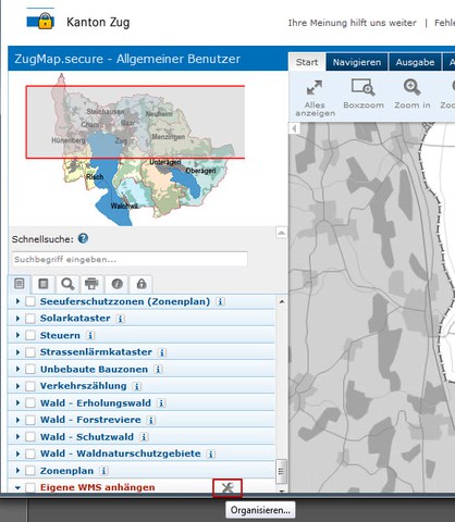 ZugMap.secure: Funktion "eigene WMS anhängen"