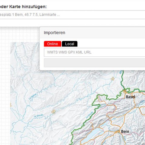 BGDI-Viewer: Werkzeug zum Importieren von Geodiensten