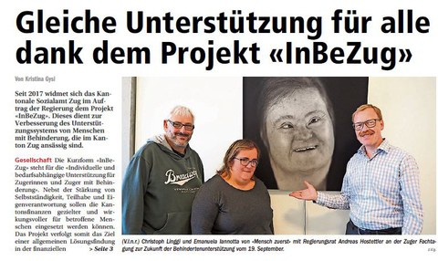Titelseite der Zuger Woche