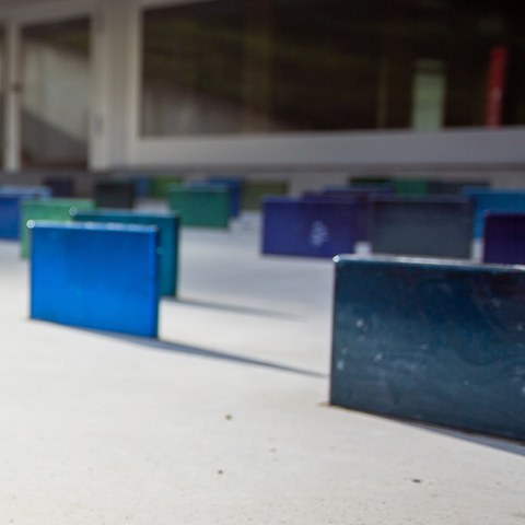 Farbige Glasskulpturen