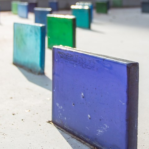 Farbige Glasskulpturen