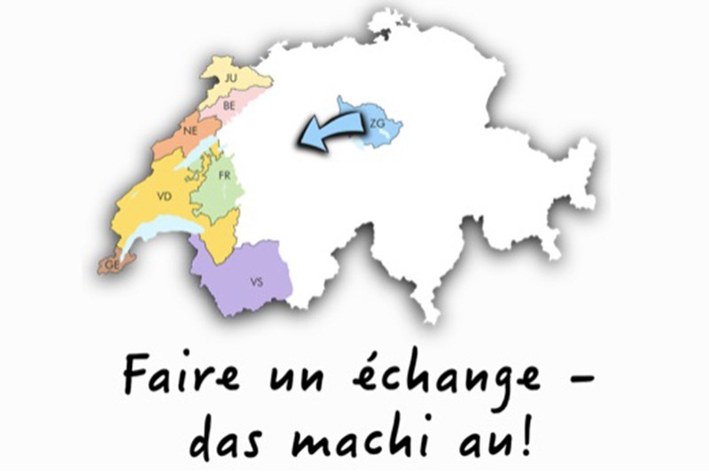 Schweizerkarte mit Westschweizer Kantonen