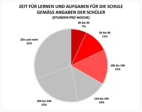 Sorgen bereiten besonders Schüler/innen mit Lern- und Arbeitszeiten unter 9 Stunden
