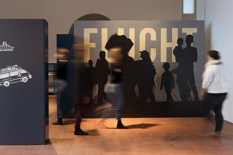 Einblick in die Ausstellung  «Flucht»