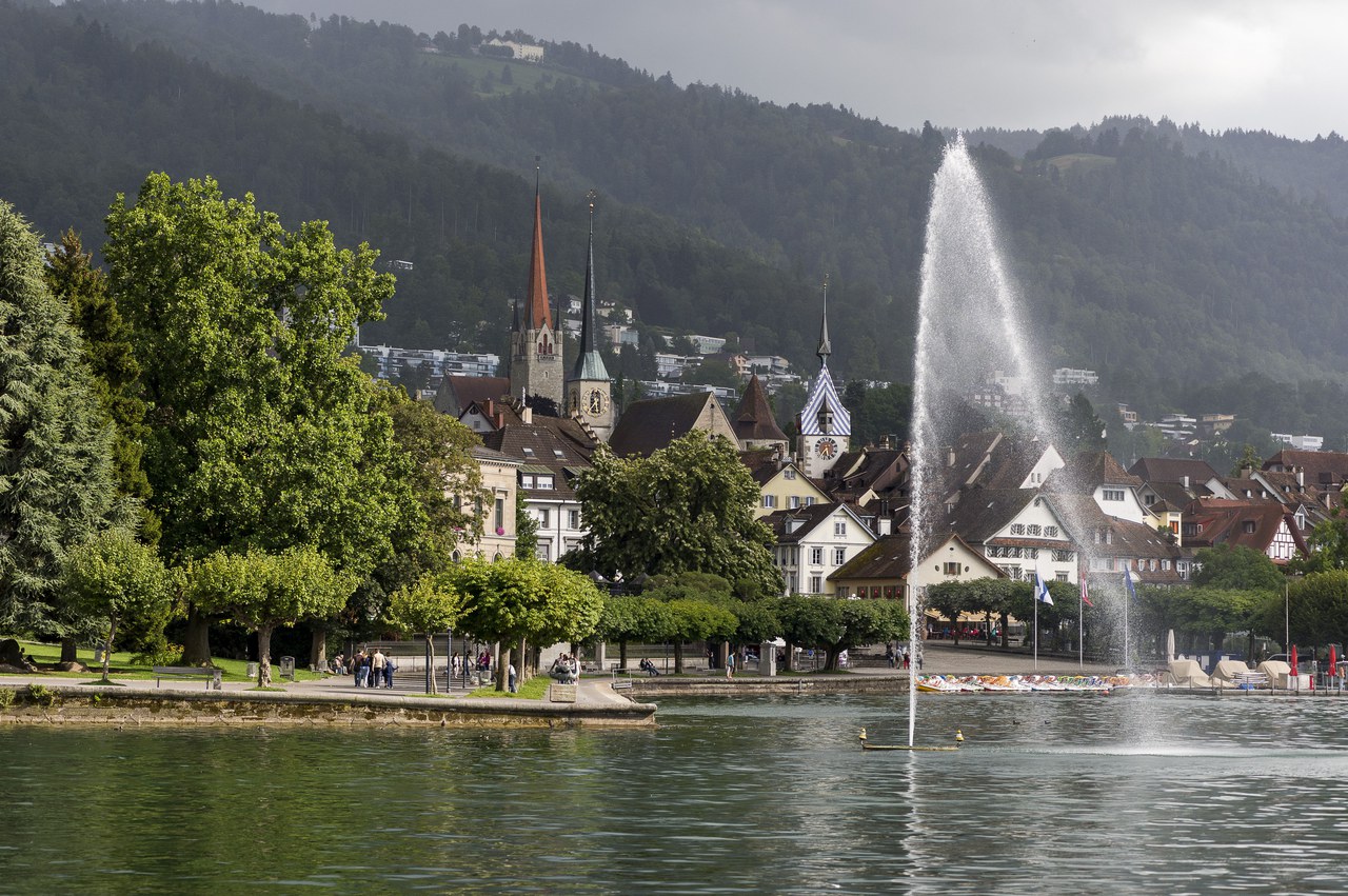 Katastrophenbucht mit Springbrunnen, Stadt Zug