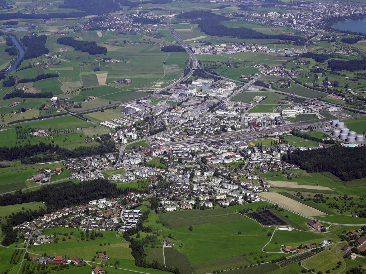 Luftbild der Gemeinde Risch