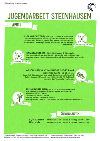 Monatsprogramm April 2018