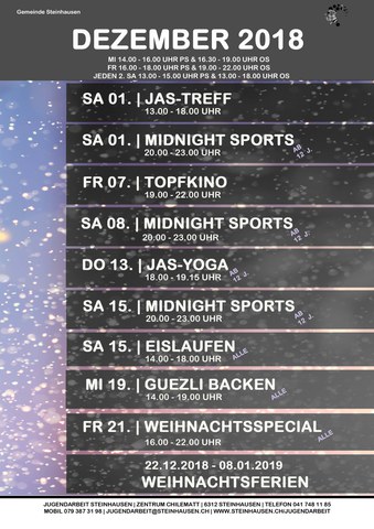 Monatsprogramm Dezember