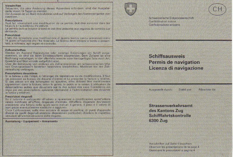 Foto eines Schiffsausweises