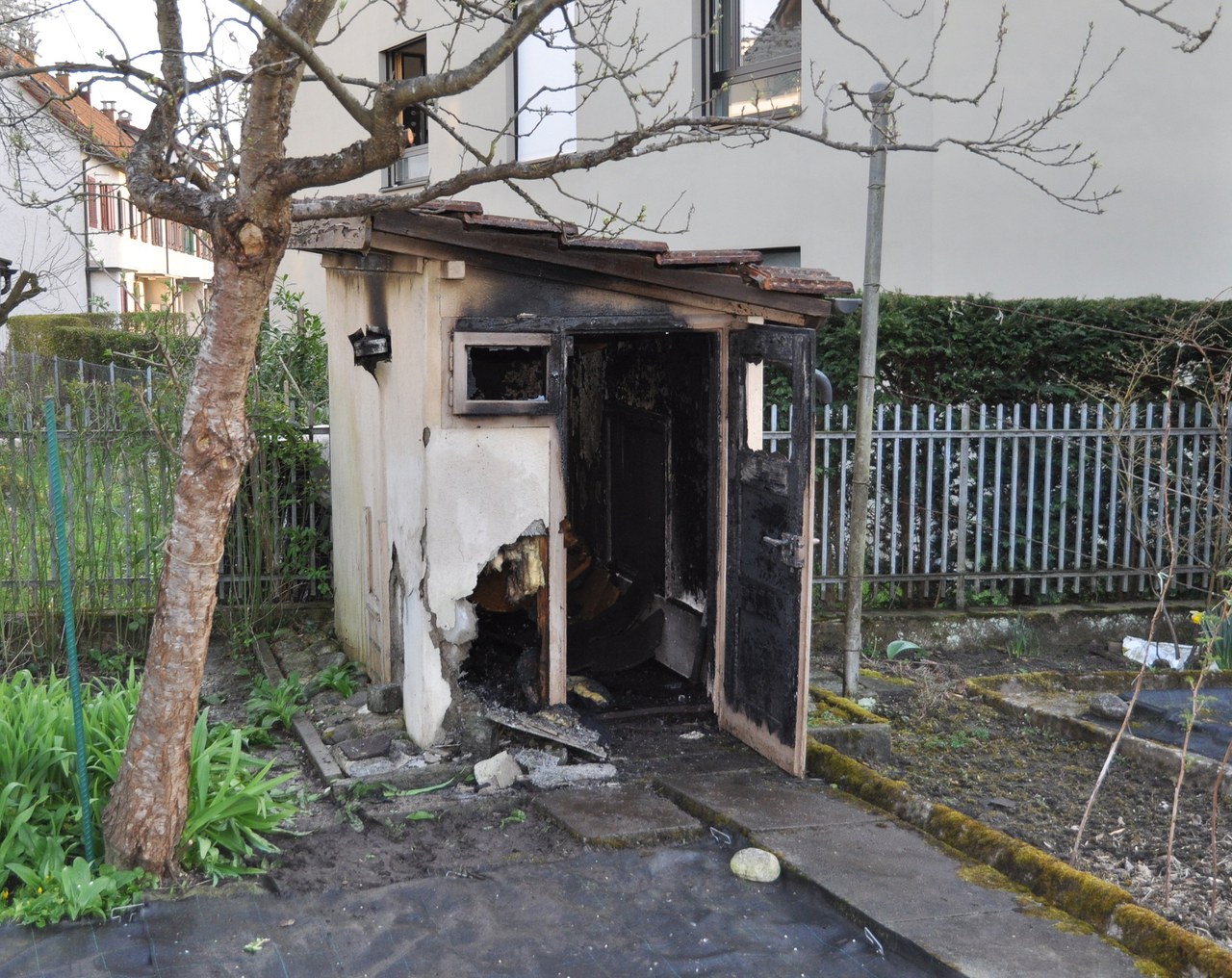 Abgebrannter Geräteschuppen